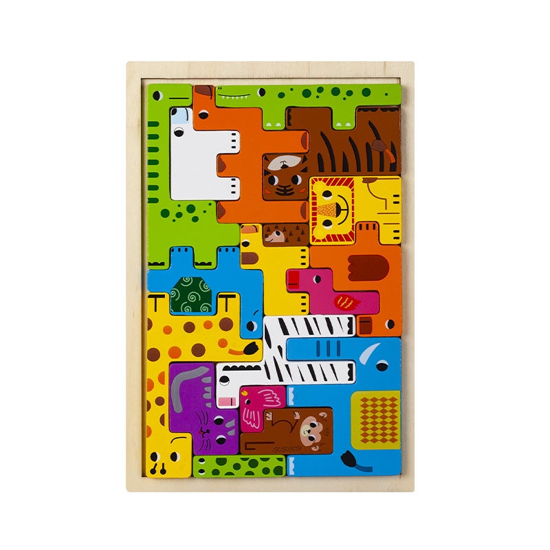 Tetris Wooden Puzzle Wooden Building Block Game Puzzle Children'S Educational Toys - Image 1